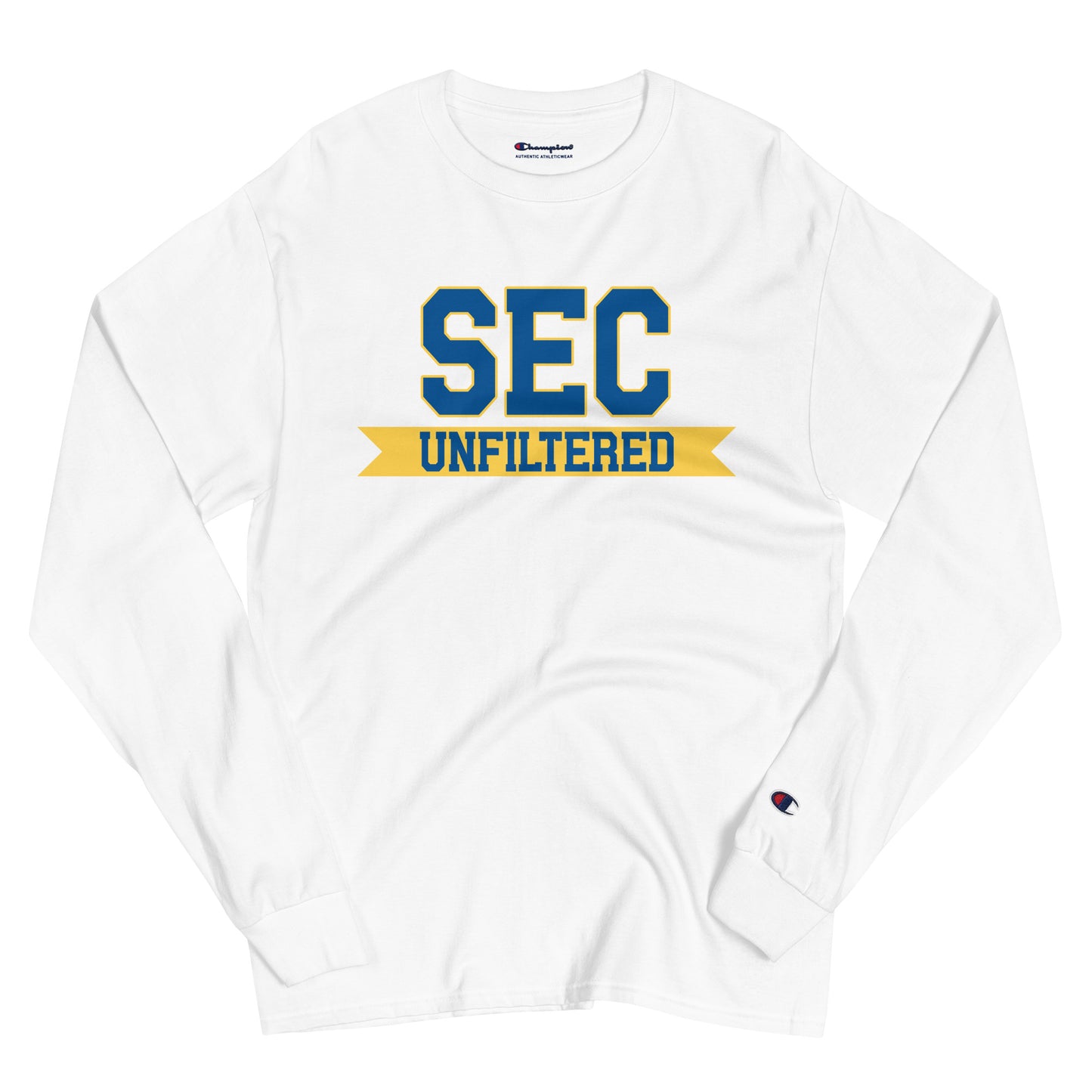 SEC Unfiltered Main Logo White Champion Long Sleeve Shirt