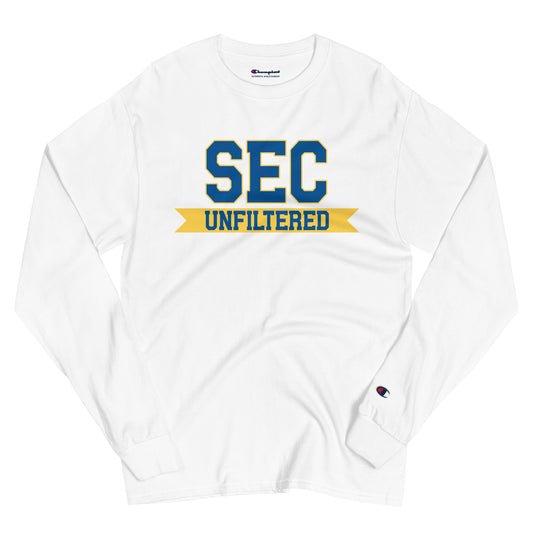 SEC Unfiltered Main Logo White Champion Long Sleeve Shirt